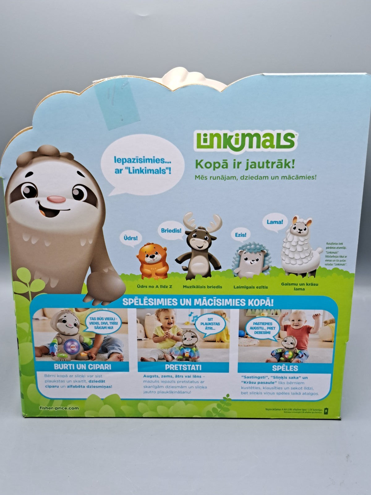 Fisher-Price BlinkiLinkis Faultier, Baby-Spielzeug mit Musik, Lettische Version