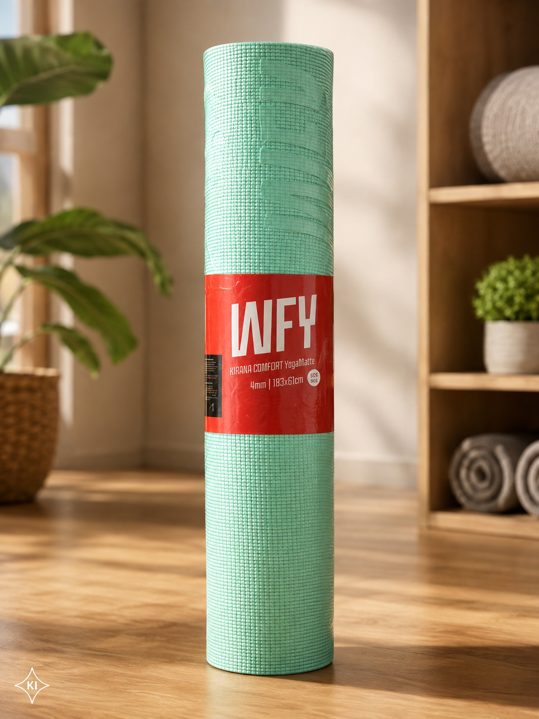 WFY Yogamatte 183x61x0,4cm Mint Fitnessmatte Gymnastikmatte Sportmatte Yoga C5