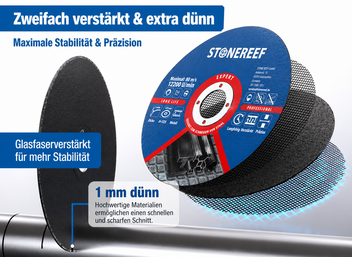 Trennscheiben 23er Set 125mm 1mm Winkelschleifer Flex Metall Edelstahl A9