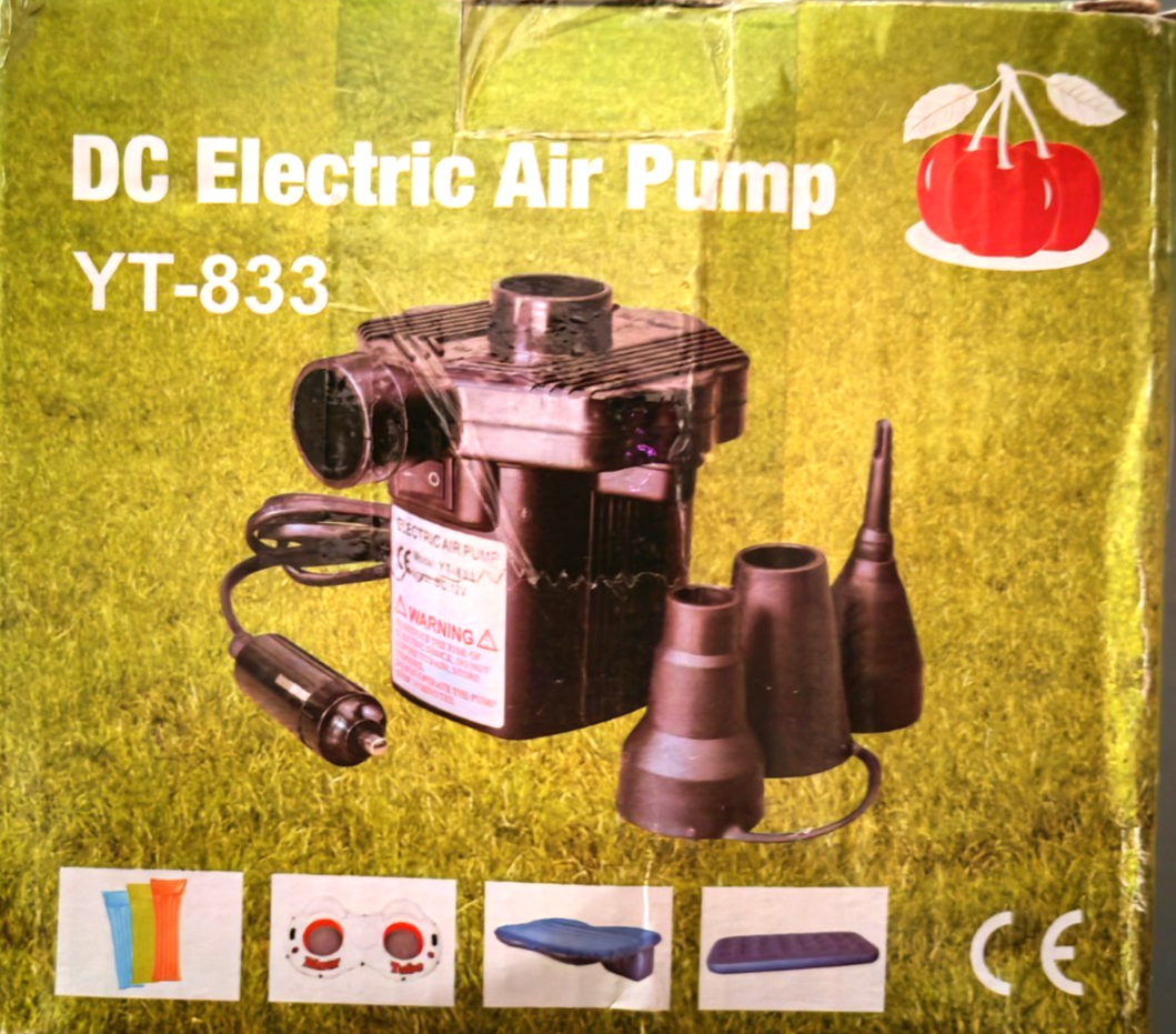 DC Electric Air YT-833 Elektrische Luftpumpe 12V Gebläsepumpe mit Adapter B1