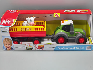 Dickie Toys Fendti Animal Trailer Kuh, Traktor mit Anhänger