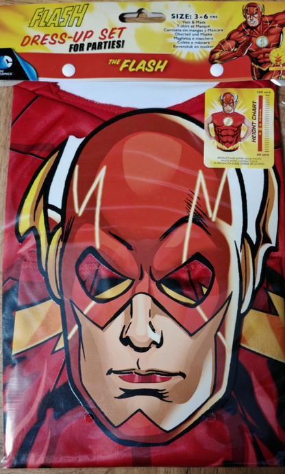 Rubie's DC Comics The Flash Kostüm Set Kinder 3-6 Jahre Weste Maske 33690