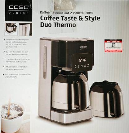 Caso Coffee Taste & Style Duo Thermo Kaffeemaschine 2 Kannen Timer Touch C03
