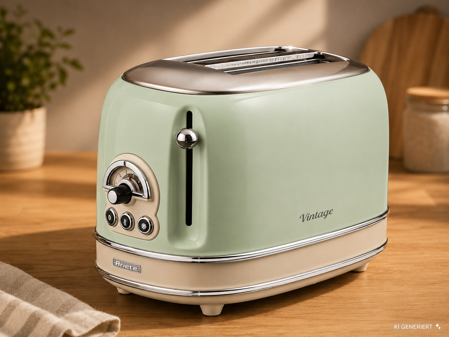 Ariete Vintage 155 Toaster 2 Scheiben Retro 810W Sandwichzangen Grün C5