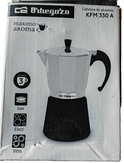 Orbegozo Espressokocher Aluminium 3 Tassen Kaffeemaschine Schwarz Silber A8