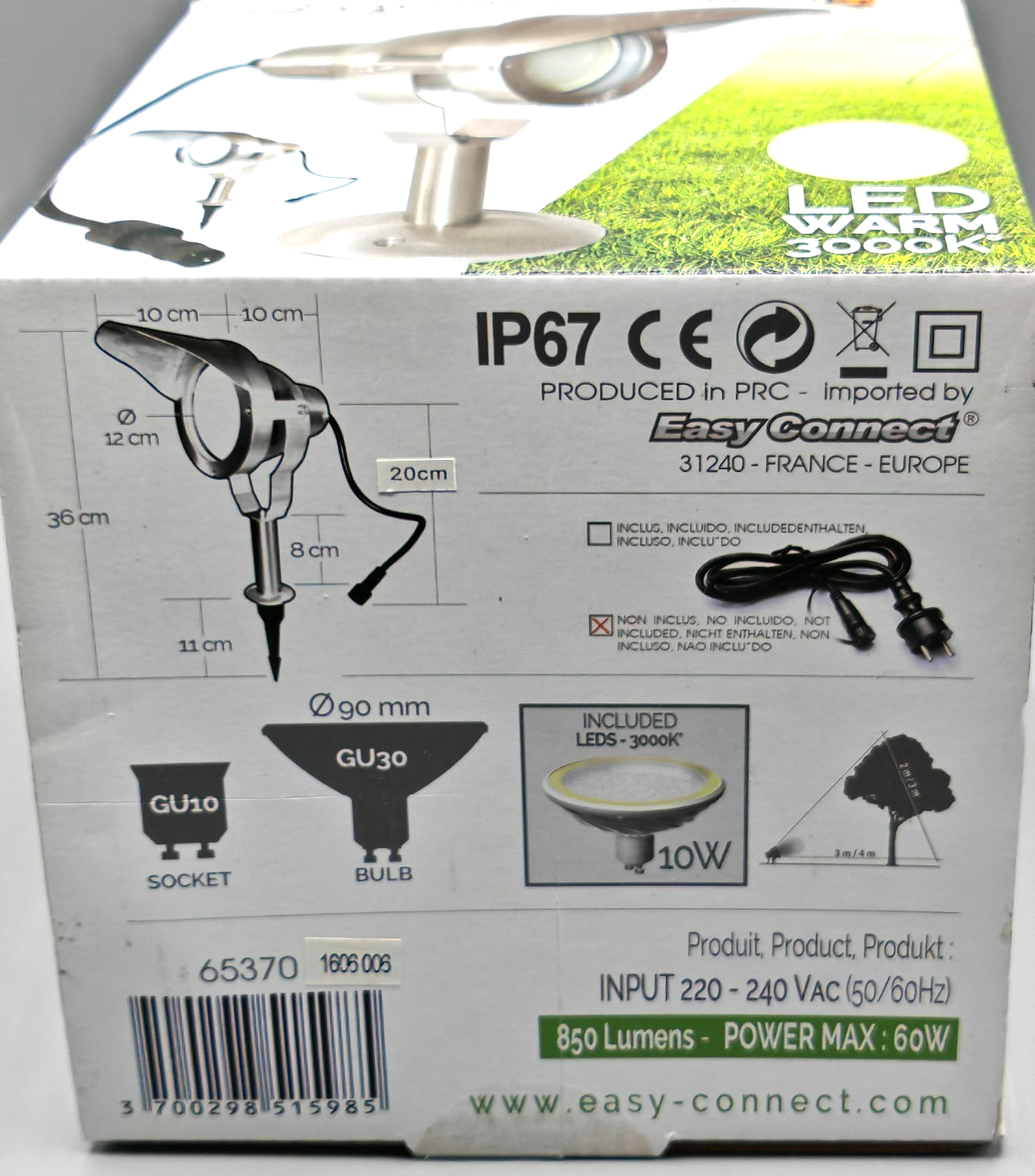Easy Connect Gartenlampe LED 3000K 850 Lumen IP67 Außenlampe