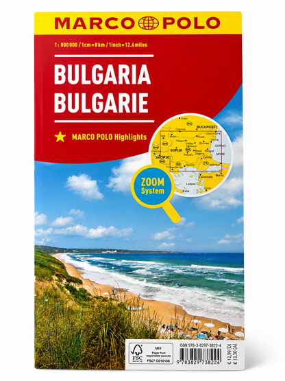 MARCO POLO Landkarte Bulgarien Reisekarte Straßenkarte Reiseplanung Karte
