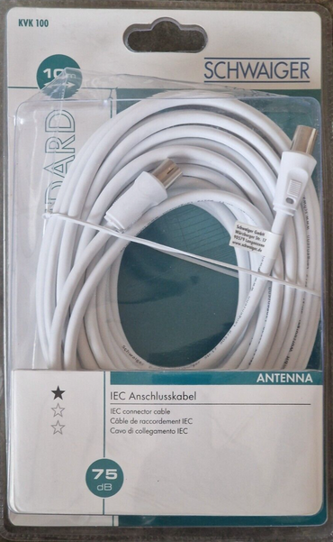 Schwaiger KVK 100 IEC Anschlusskabel 75db 10 Meter