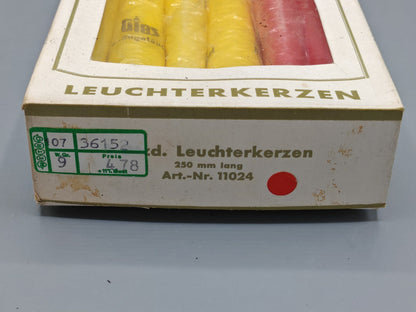 Gies Leuchtkerzen, 250mm lang, 12 Stück, Rot/Gelb