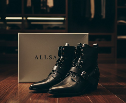 AllSaints Katy Zip Boots Calf Schwarz Damen Stiefelette Gr. 37