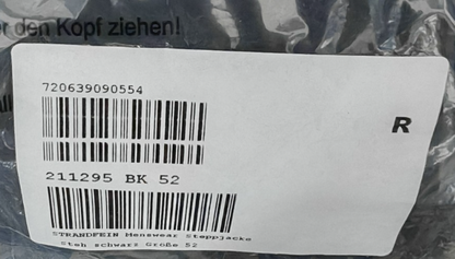 STRANDFEIN Menswear Herren Steppjacke Gr. 52 Schwarz Stehkragen Winterjacke