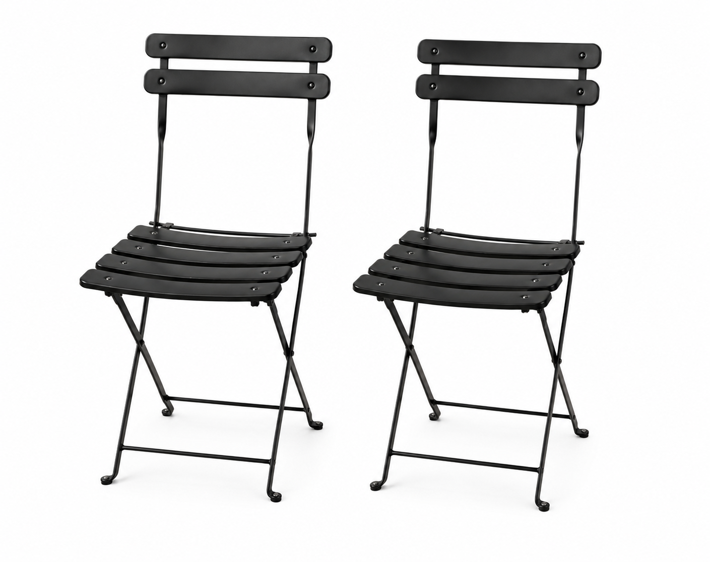 Mano Gartenstuhl 2er Set Metall Schwarz Terrasse Balkon Outdoor Stühle