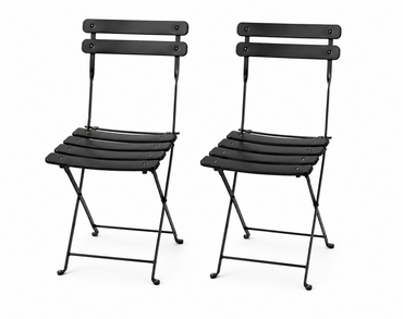 Mano Gartenstuhl 2er Set Metall Schwarz Terrasse Balkon Outdoor Stühle