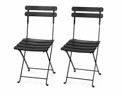 Mano Gartenstuhl 2er Set Metall Schwarz Terrasse Balkon Outdoor Stühle