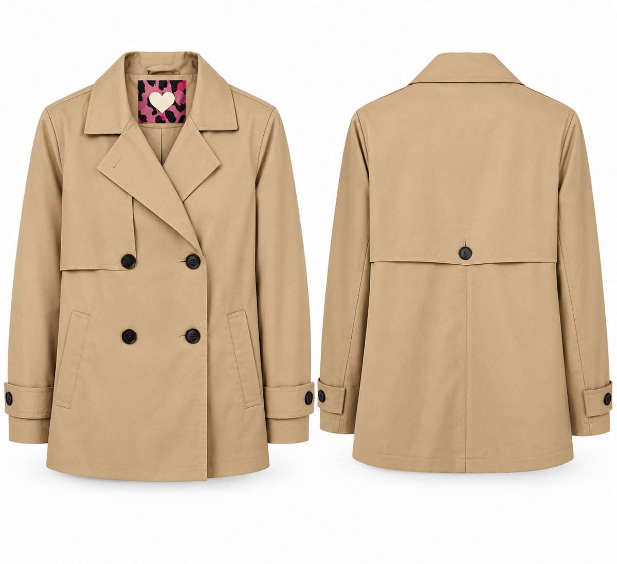ANNI FOR FRIENDS Damen Trenchcoat Gr. 44 Camel Kurzmantel Übergangsjacke Z