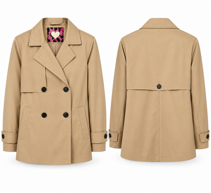 ANNI FOR FRIENDS Damen Trenchcoat Gr. 44 Camel Kurzmantel Übergangsjacke Z