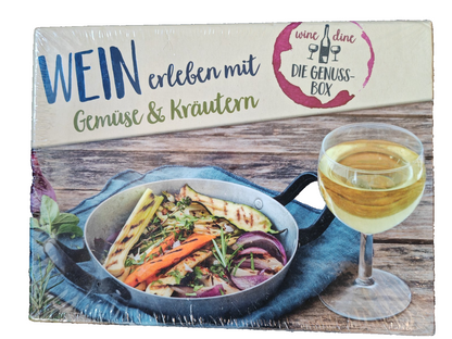 Wine & Dine Genuss-Box Gemüse & Kräuter 50 Rezeptkarten Wein Rezepte Geschenk