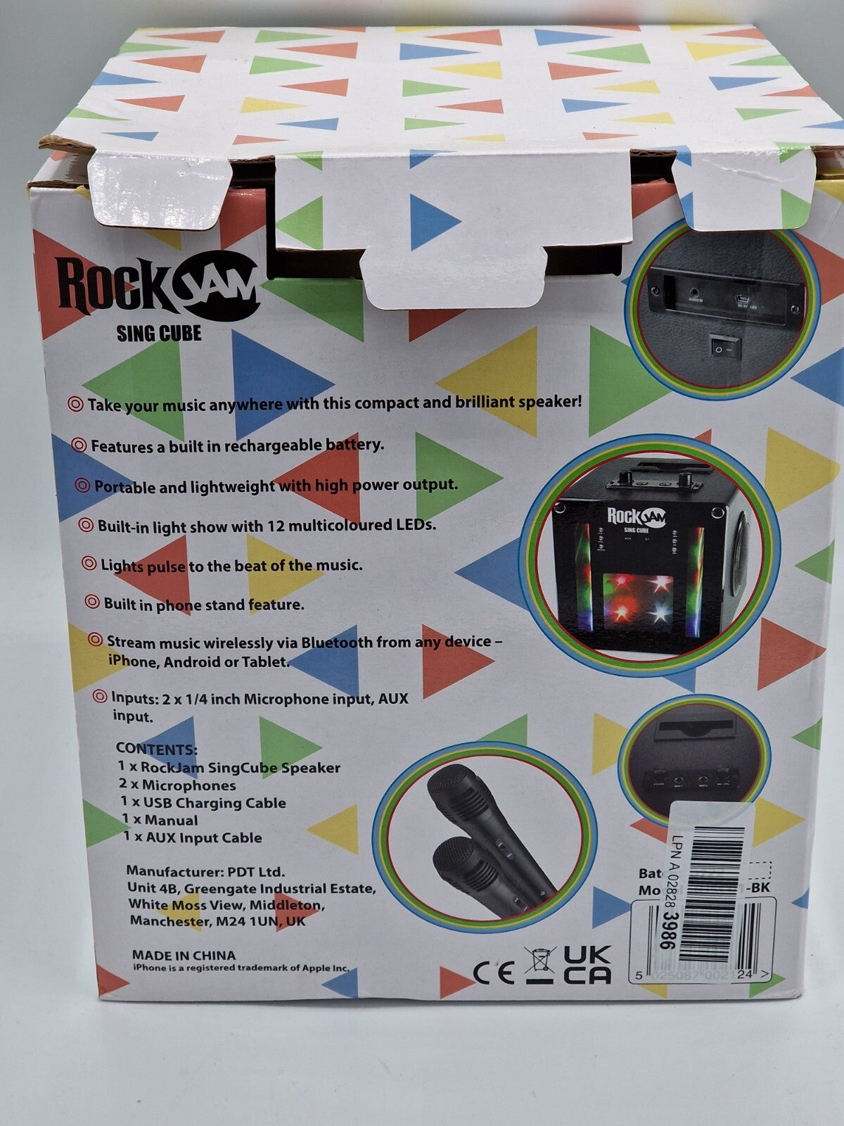 RockJam Singcube 5W Bluetooth Karaoke Maschine mit 2 Mikrofonen Party