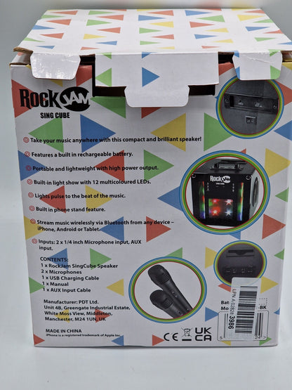 RockJam Singcube 5W Bluetooth Karaoke Maschine mit 2 Mikrofonen Party