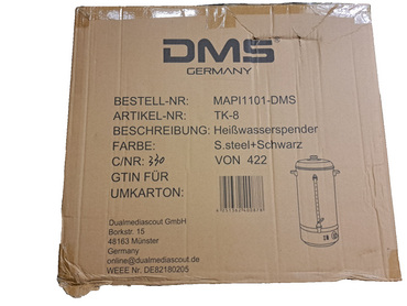 DMS 8L Glühweinkocher Edelstahl – Heißgetränkeautomat mit Zapfhahn 1800W 🔥