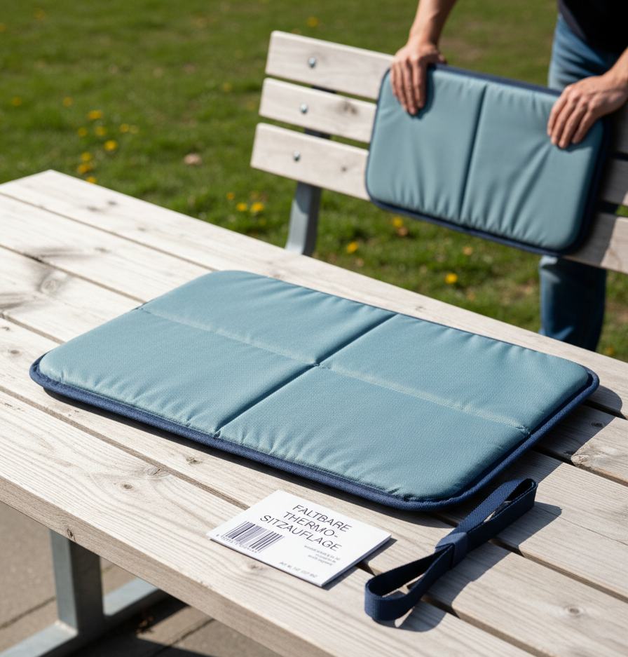Thermo Sitzauflage Faltbar Isolierkissen Outdoor Sitzkissen Camping 37x27,5cm E3
