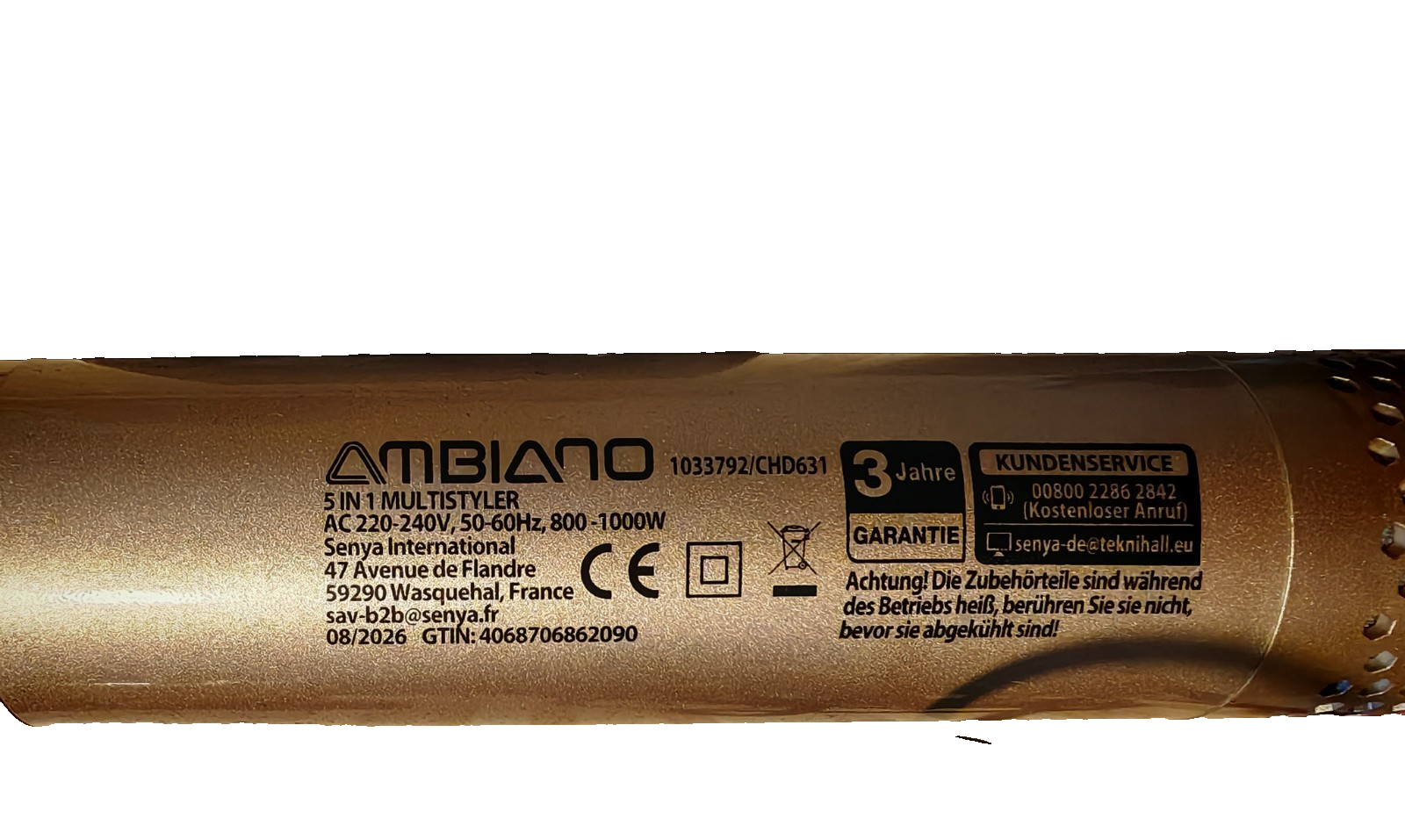 Ambiano 5in1 Multistyler Haarstyler Lockenstab Glätteisen Warmluftstyler Set