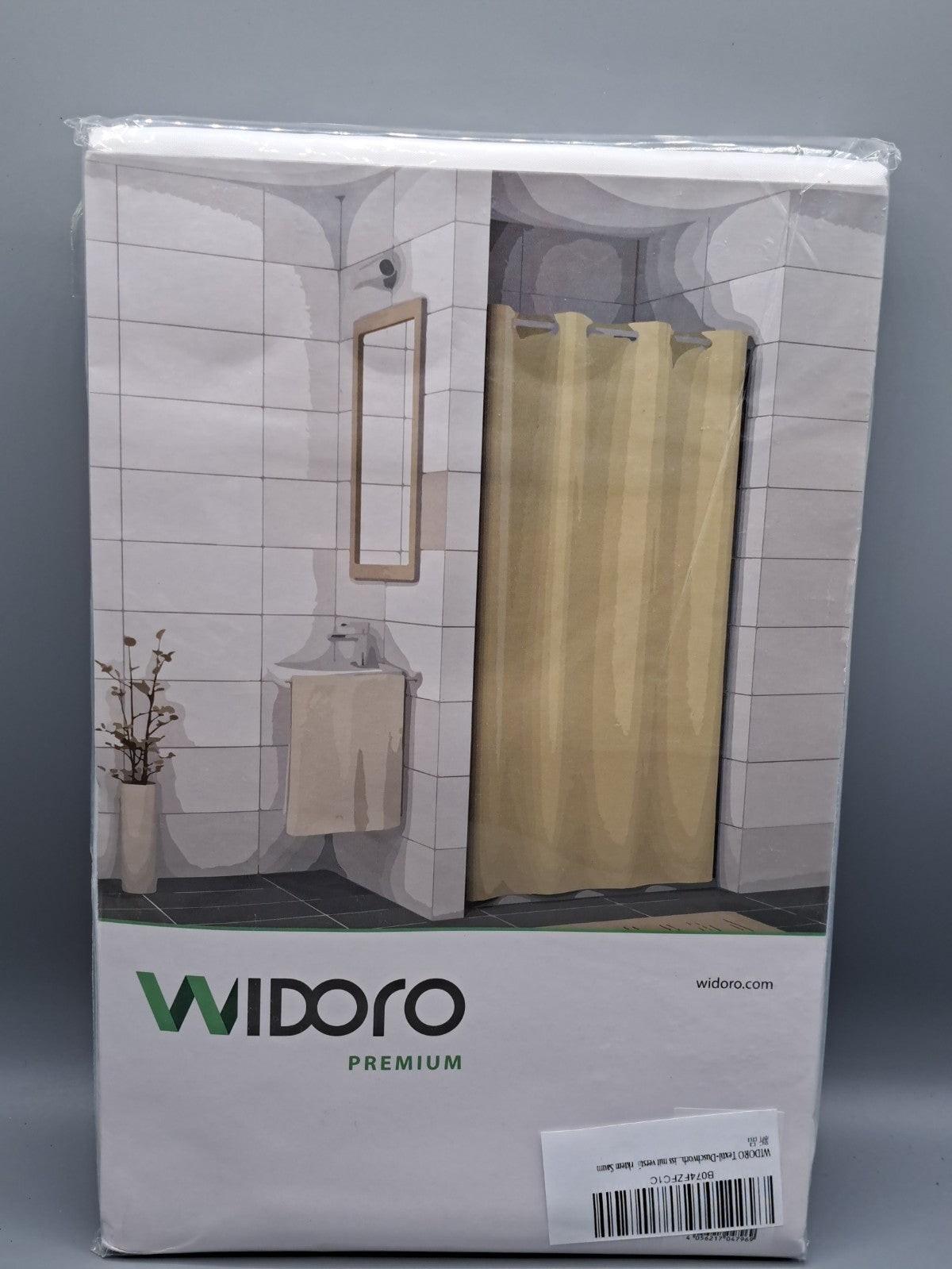 Widoro Premium Duschvorhang 180x180cm Weiß wasserabweisend Bad Vorhang