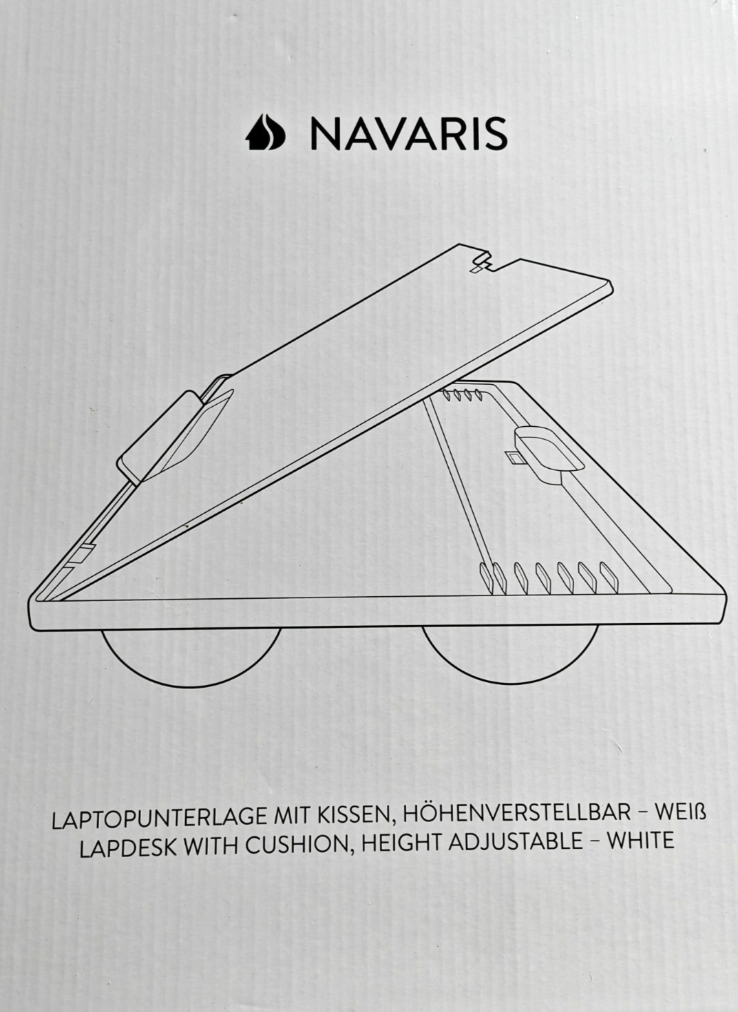 Navaris Laptop Tischkissen – verstellbare Unterlage Weiß