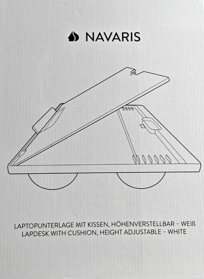 Navaris Laptop Tischkissen – verstellbare Unterlage Weiß