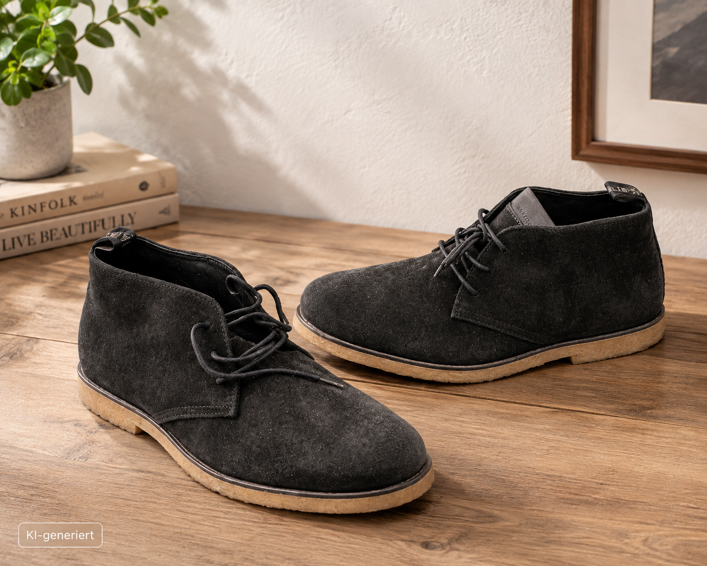 AllSaints Luke Chukka Boots Herren Wildleder Schwarz Leder Stiefel Gr. 40 G1