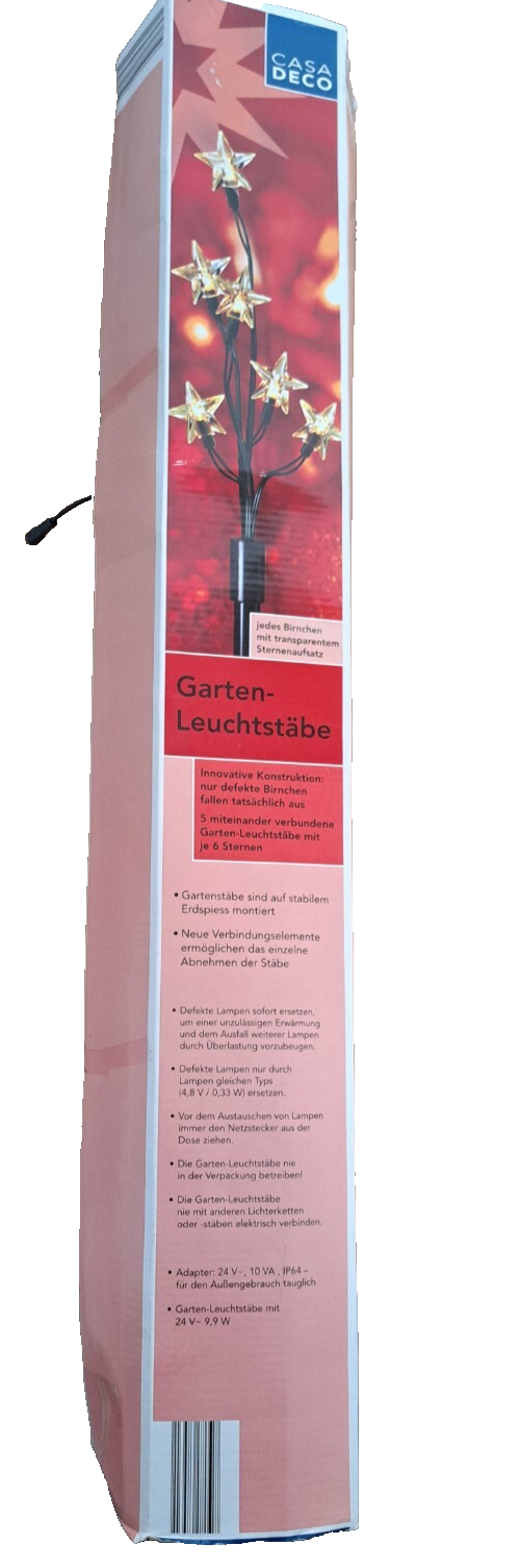 Casa Deco Garten-Leuchtstäbe, Sterne, 5 Leuchtstäbe