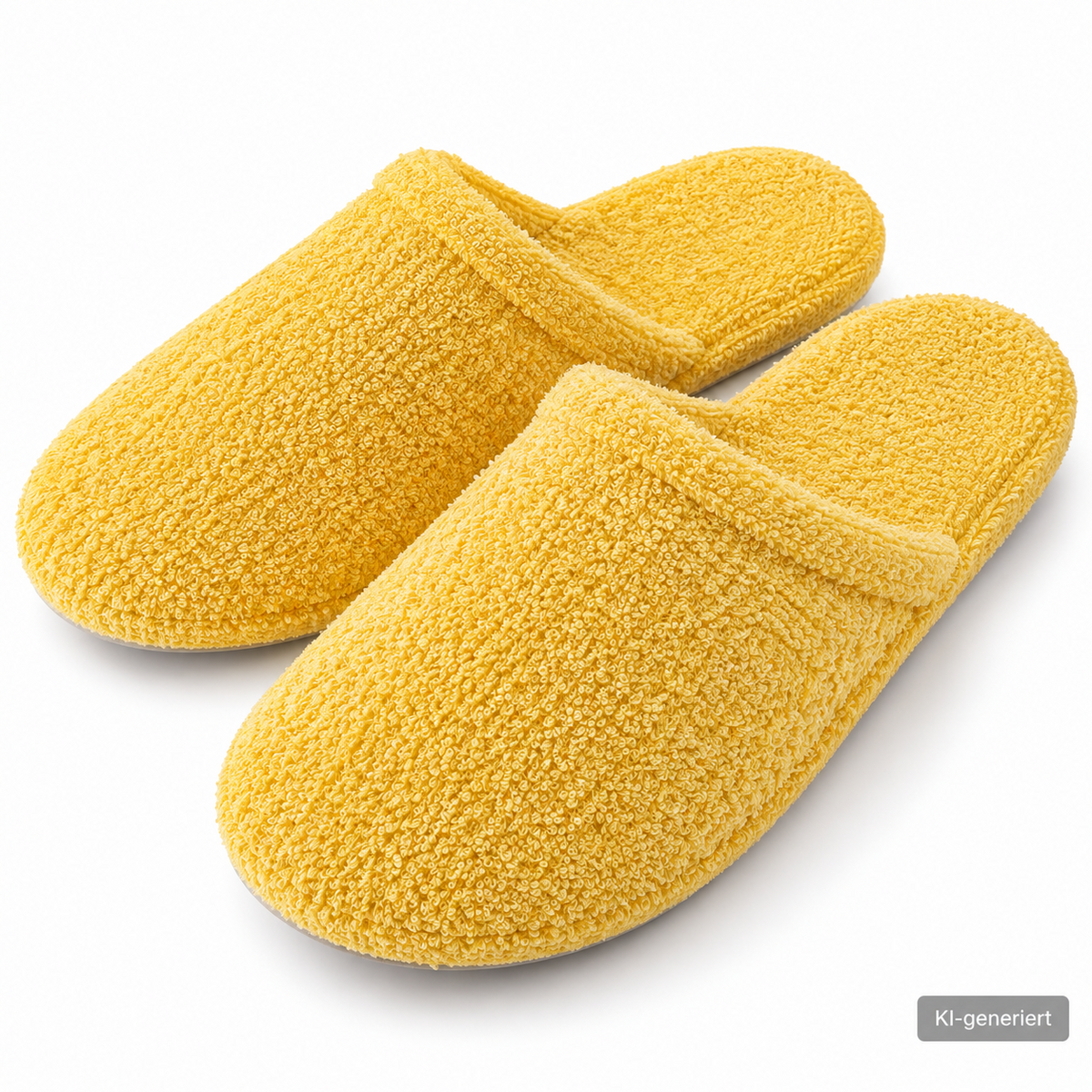 DONNA Damen Frottee Pantoffeln Gelb Einheitsgröße Hausschuhe Made in Italy G