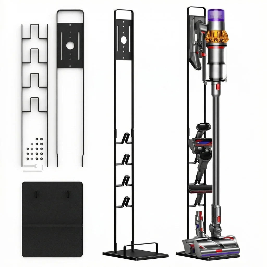 STONEREEF Ständer für Dyson Staubsauger Zubehörhalter ohne Bohren Schwarz B2