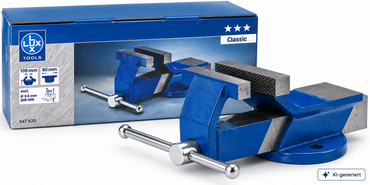 LUX TOOLS Schraubstock 105 mm Werkbankschraubstock 80 mm Classic Blau A-01