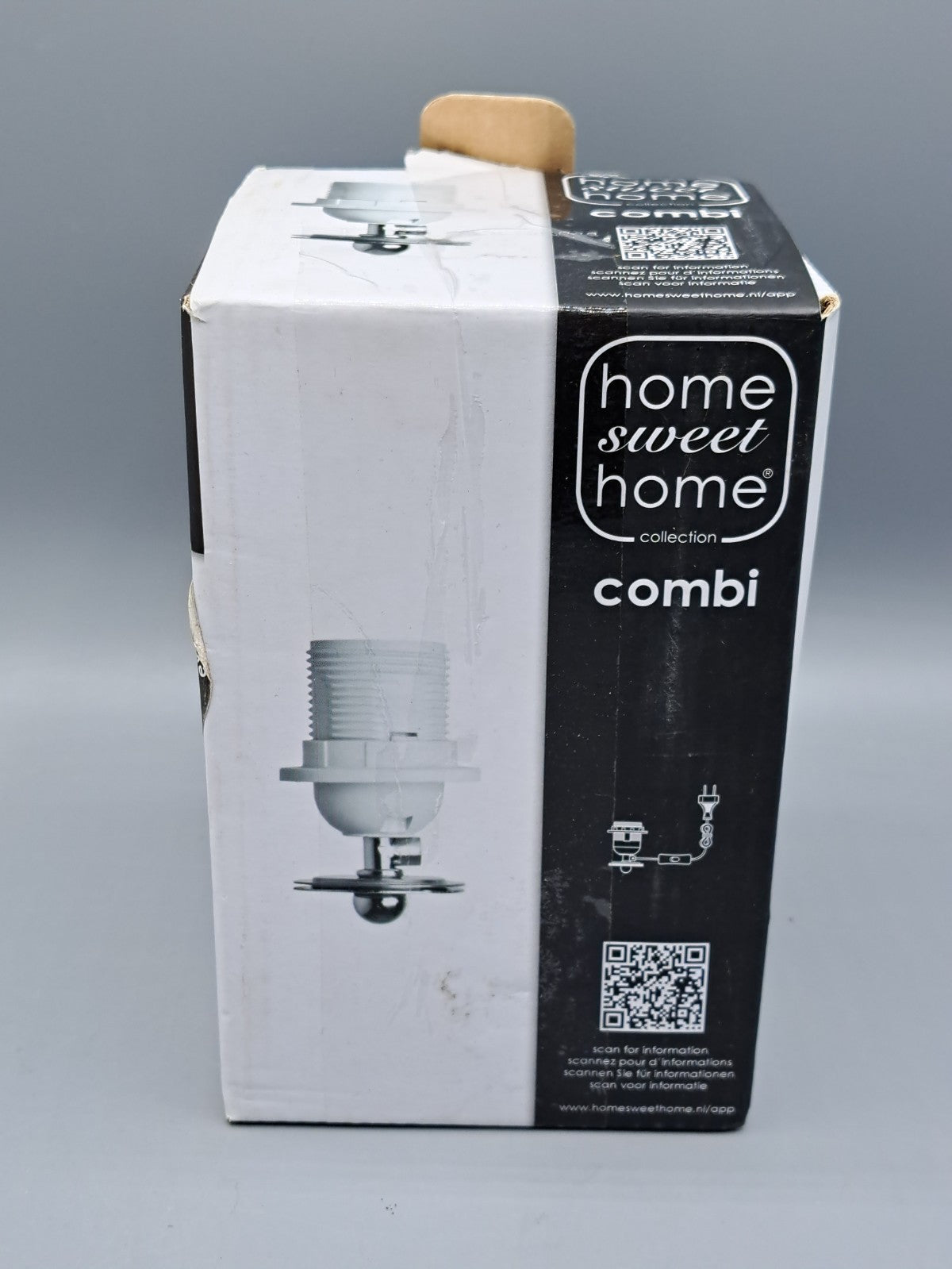 Home Sweet Home Tischlampen-Sockel Combi – Gebürsteter Stahl, E27