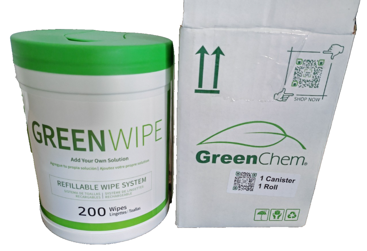 GreenWipe 200 Reinigungstücher Rolle + Spendereimer GreenChem Wipe System HA6