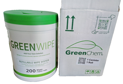 GreenWipe 200 Reinigungstücher Rolle + Spendereimer GreenChem Wipe System HA6