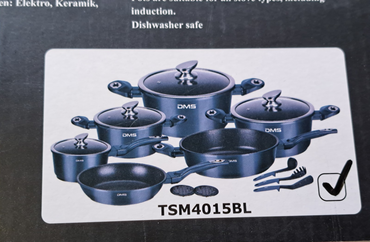 DMS TSM4015BL 15 teiliges Premium Marbel Topfset