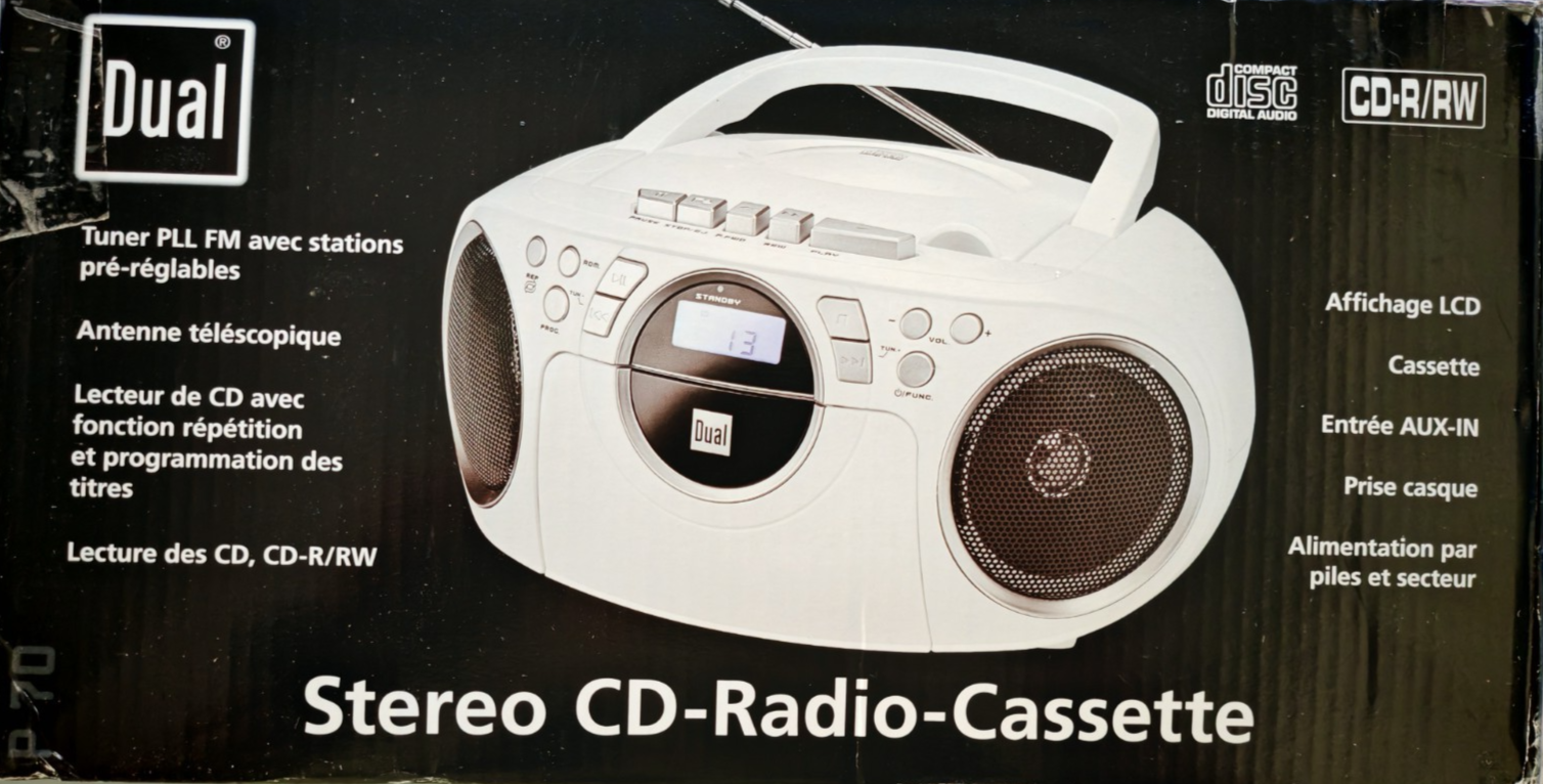 Dual P70 Kassettenradio CD Player UKW Boombox Stereo tragbar schwarz A09