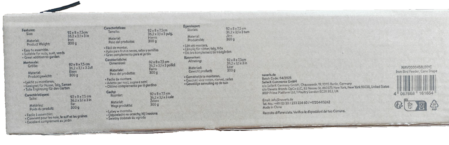Navaris Vogelfutterspender – Rohrform Eisen Futterstation Garten