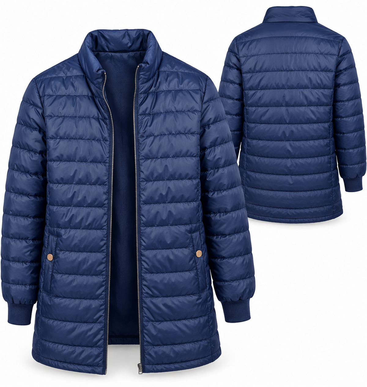 STEFFEN SCHRAUT Wendejacke Damen Gr. 48 Blau Stehkragen 2-Wege-Zipper Z