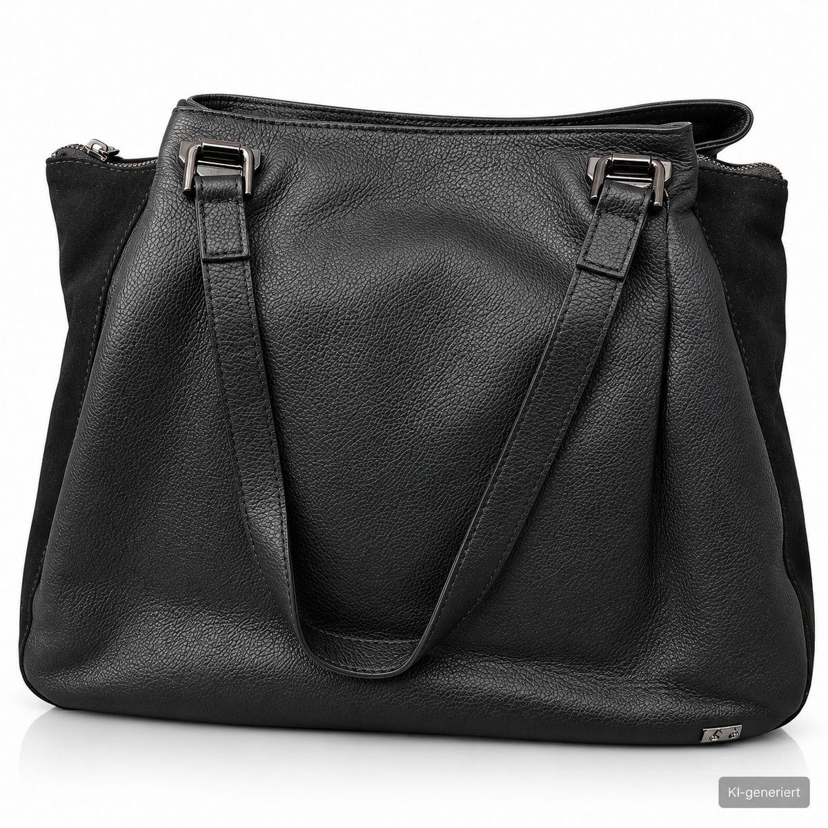 Desiderius Bendine Damen Ledertasche Schwarz Echtleder Shopper Handtasche H3