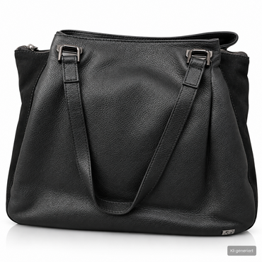 Desiderius Bendine Damen Ledertasche Schwarz Echtleder Shopper Handtasche H3