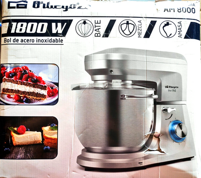 Orbegozo AM 8000 Küchenmaschine 1800W 7L Edelstahl Rührmaschine Kneten C-06