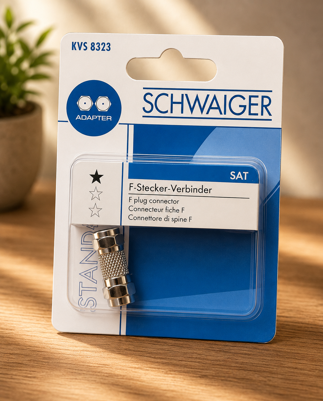 Schwaiger KVS8323 F-Stecker Verbinder SAT Antennen Kabel Kupplung