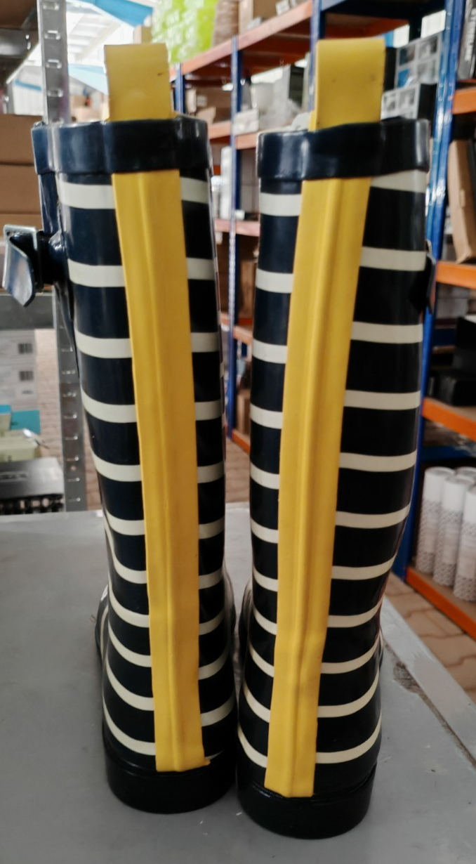 Insel Hauptstadt Damen Gummistiefel Gr. 40 Blau Weiß Gestreift Regenstiefel G2