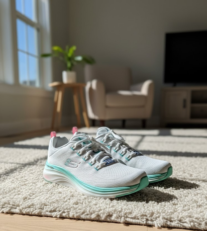 SKECHERS Damen-Slipper Bobs Infinity Strick/Mesh Weiß Gr. 37 ✅