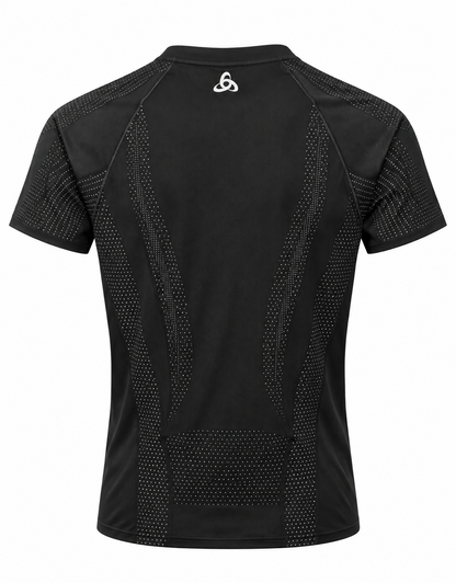 ODLO Damen Funktionsshirt Gr. S Schwarz Kurzarm Sportshirt Running Fitness Z