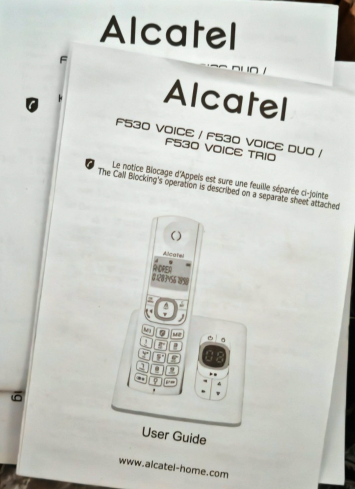 ALCATEL F530 Voice Duo DECT Schnurlostelefon mit AB 2 Mobilteile Freisprechen A8