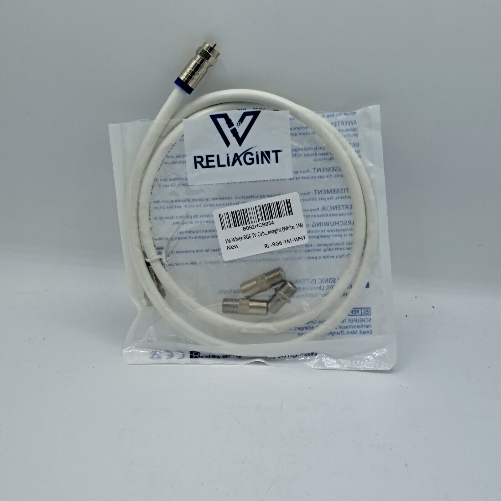 Reliagint 1Meter RG6 TV Cable, TV Kabel, Hochwertig